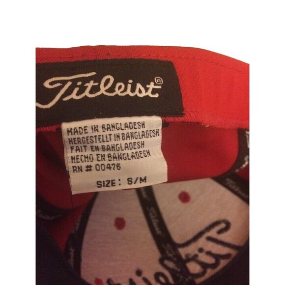 Titleist Red Golf Cap S/M Titleist Logo Embroidered Adjustable Fit Comfortable L - Picture 6 of 6